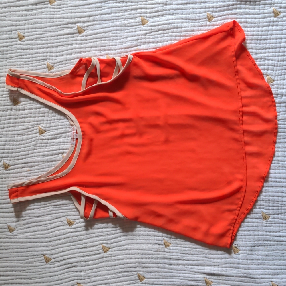 Orange sheer tank top